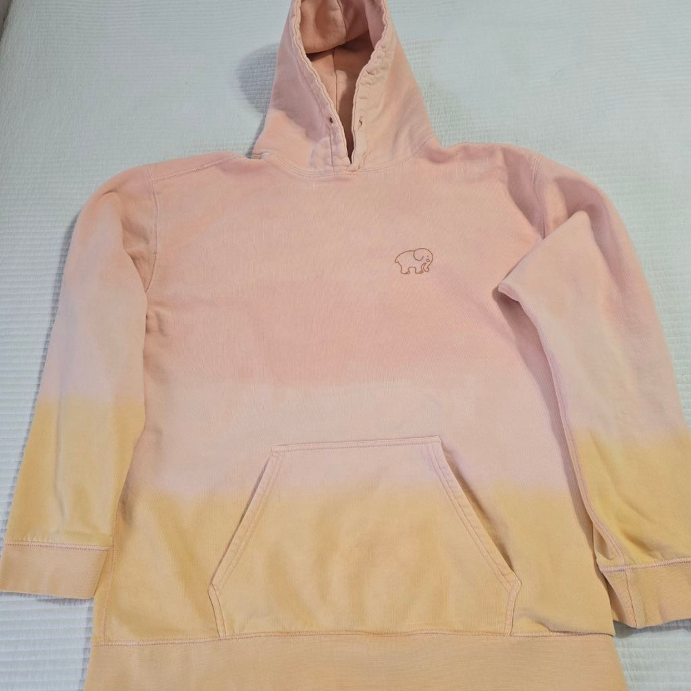 Women's Ivory Ella Pink & Yellow Tie Dye Hoodie Size M